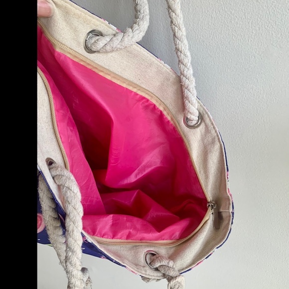 Unicorn and Macarons Canvas Beach Bag - Picture 7 of 9